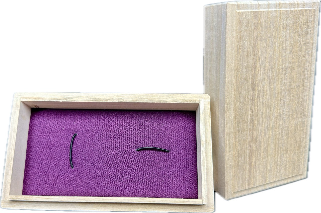 Storage Box, Fuchi Kashira Set, Wood w/ Padded Insert (Color Options)