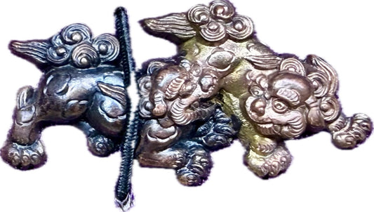 Menuki, Copper, Shishi (Modern) w/ Storage Box