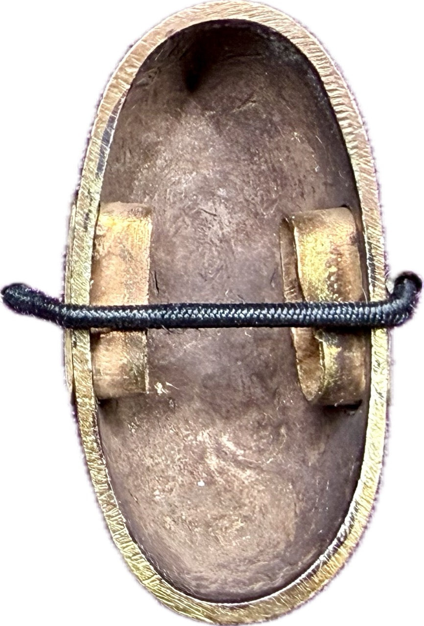 Fuchi Kashira Set, Shakudo, Waves (Antique) w/ Storage Box