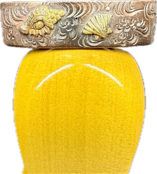 Fuchi, Shakudo, Seashells, 37.9mm x 21.5mm, 7.6mm Nakago-ana (Antique)