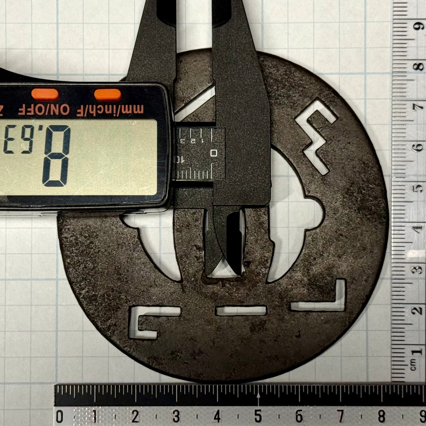 Tsuba, Iron, Sukashi, Maru Gata, 81.6mm x 82.7mm x 8.6mm (Antique)