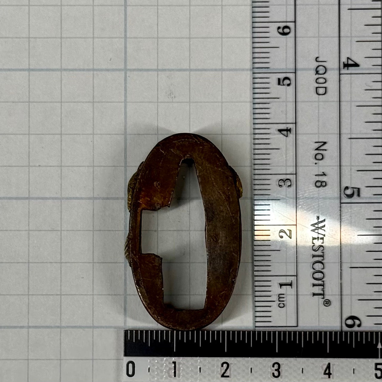 Fuchi, Shakudo, Seashells, 37.9mm x 21.5mm, 7.6mm Nakago-ana (Antique)